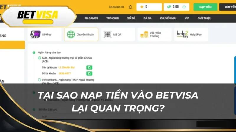 Hướng Dẫn Nạp Tiền Betvisa Bằng Nhiều Phương Thức 6 Ưu điểm của hệ thống nạp tiền BetVisa