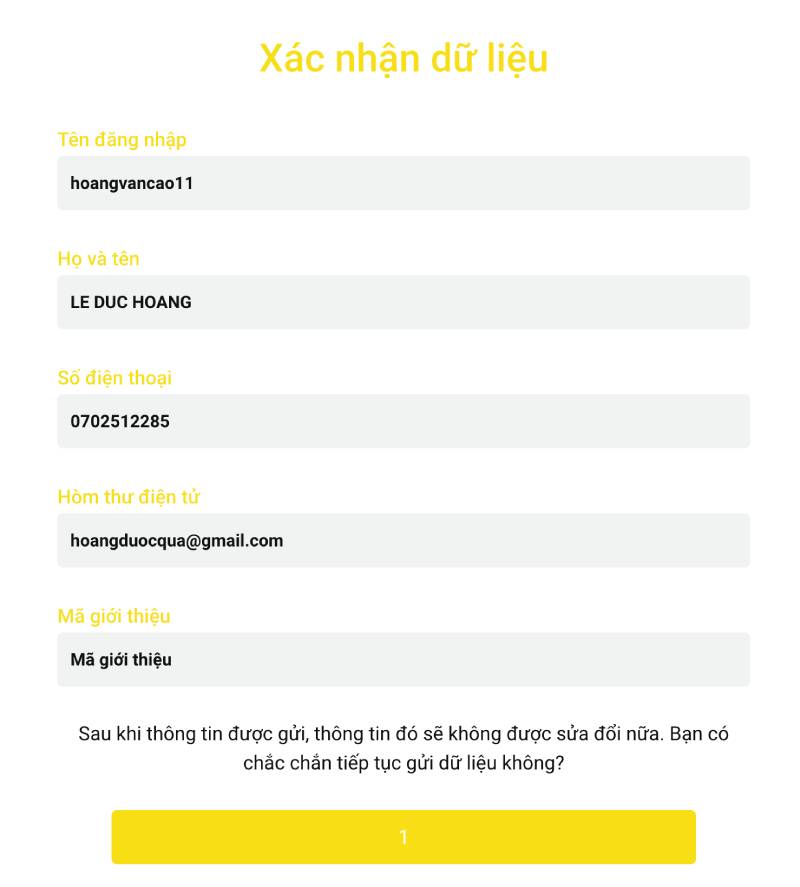 Cách Đăng Ký BetVisa Nhanh Chóng, Nhận Ưu Đãi Lớn 5 xac nhan thong tin betvisa